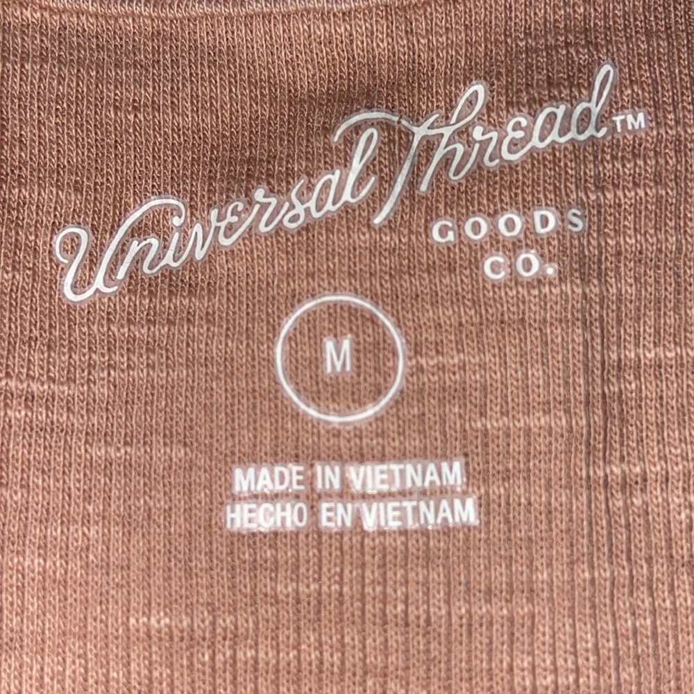 Universal thread size M ribbed tank dusty rose
